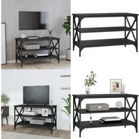 Vidaxl - TV-Schrank Schwarz 80x40x50 cm Holzwerkstoff - Industrieller Stil - tv Schrank - Wohnzimmermöbel - Holzwerkstoff - Metallregal - Home & von VIDAXL
