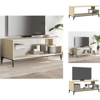 TV-Schrank Sonoma-Eiche 102x40x41 cm Holzwerkstoff und Stahl - tv Schrank - Holzwerkstoff - Industrieller Stil - Wohnraum Einrichtung - Regal von VIDAXL