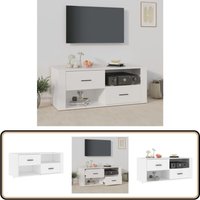 Vidaxl - TV-Schrank Weiß 100x35x40 cm Holzwerkstoff - tv Schrank - Holzwerkstoff Möbel - Weißer tv Stand - Wohnzimmerschränke - Media Regal von VIDAXL