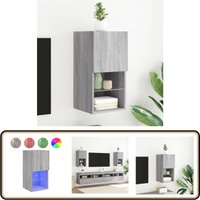 Vidaxl - TV-Schrank mit LED-Leuchten Grau Sonoma 30,5x30x60 cm - tv Schrank - Holzwerkstoff Möbel - Regal - Wohnraum Dekoration - led Beleuchtung von VIDAXL