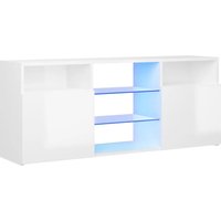 Bonnevie - TV-Schrank,TV-Möbel mit LED-Leuchten Hochglanz-Weiß 120x30x50 cm vidaXL von BONNEVIE