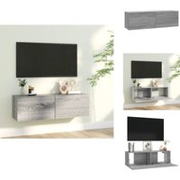 TV-Wandschrank Grau Sonoma 100x30x30 cm Holzwerkstoff - tv Schrank - Wand Regal - Holzwerkstoff Möbel - Grauer Wohnraum Deko - Fernsehschrank von VIDAXL