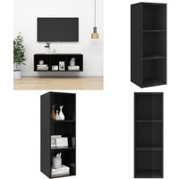 Vidaxl - TV-Wandschrank Hochglanz-Schwarz 37x37x107 cm Holzwerkstoff - tv Schrank - Wandregal - Regal Schwarz - Holzwerkstoff Möbel - Wohnwand - Home von VIDAXL