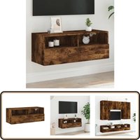 Vidaxl - TV-Wandschrank Räuchereiche 80x30x30 cm Holzwerkstoff - tv Schrank - Regal - Wandregal - Holzschrank - Fernsehtisch von VIDAXL
