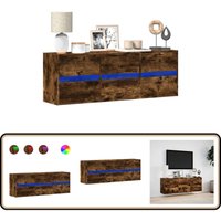 TV-Wandschrank mit LED-Beleuchtung Räuchereiche 130x31x45 cm - Vidaxl TV-Wandschrank mit LED-Beleuchtung Räuchereiche 130x31x45 cm - Vidaxl von VIDAXL