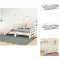 Vidaxl - Tagesbett Ausziehbar Weiß Massivholz Kiefer 2x(80x200) cm - Holzbett - Kiefernholzbette - Gästebett - Daybed - Platzsparendes Möbel von VIDAXL