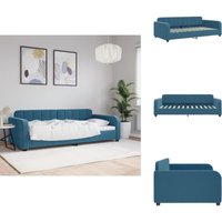 Tagesbett Blau 90x200 cm Samt - Tagesbett - Tagesbetten - Schlafsofa - Bett von VIDAXL