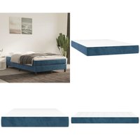 Vidaxl - Taschenfederkernmatratze Dunkelblau 120x200x20 cm Samt - Samtmatratze - Federkernmatratze - Doppelbettmatratze - Matratze 120x200 von VIDAXL