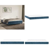 Vidaxl - Taschenfederkernmatratze Dunkelblau 160x200x20 cm Samt - Samtmatratze - Federkernmatratze - Doppelbettmatratze - Matratze 160x200 von VIDAXL