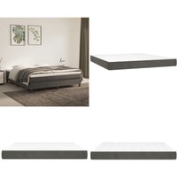 Vidaxl - Taschenfederkernmatratze Dunkelgrau 180x200x20 cm Samt - Samtmatratze - Federkernmatratze - Doppelbettmatratze - Matratze 180x200 von VIDAXL