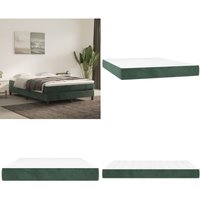 Vidaxl - Taschenfederkernmatratze Dunkelgrün 140x190x20 cm Samt - Samtmatratze - Federkernmatratze - Doppelbettmatratze - Matratze 140x190 von VIDAXL