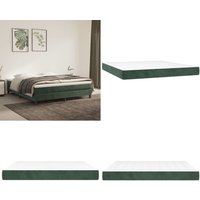 Vidaxl - Taschenfederkernmatratze Dunkelgrün 160x200x20 cm Samt - Samtmatratze - Federkernmatratze - Doppelbettmatratze - Matratze 160x200 von VIDAXL
