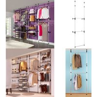 Vidaxl - Teleskop-Garderobe mit Stangen Aluminium - Kleiderständer - Garderobenschrank - Teleskopsystem - Organisationshilfe - Schlafzimmermöbel von VIDAXL