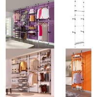 Teleskop-Garderobe mit Stangen und Regal Aluminium - Kleiderständer - Garderobenschrank - Teleskopsystem - Regalböden - Schuhgestelle - Home & Living Teleskop-Garderobe mit Stangen und Regal Aluminium - Kleiderständer - Garderobenschrank - Teleskopsystem - Regalböden - Schuhgestelle - Home & Living von VIDAXL