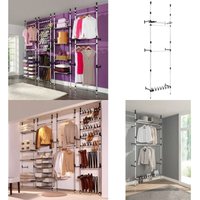 Vidaxl - Teleskop-Garderobe mit Stangen und Regal Aluminium - Kleiderständer - Garderobenschrank - Teleskopsystem - Regalböden - Schuhgestelle - Home von VIDAXL