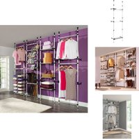 Vidaxl - Teleskop-Garderobe mit Stangen und Regal Aluminium - Kleiderständer - Garderobenschrank - Teleskopsystem - Regalböden - Schuhgestelle von VIDAXL