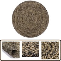 Vidaxl - Teppich Handgefertigt Jute Schwarz und Braun 210 cm - Naturfaser Teppich - Jute Teppich - Rüsticaler Teppich - Handgewebter Teppich von VIDAXL
