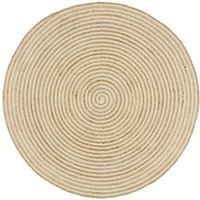 Vidaxl - Teppich Handgefertigt Jute mit Spiralen-Design Weiß 150 cm von VIDAXL