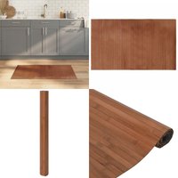 Vidaxl - Teppich Rechteckig Braun 60x100 cm Bambus - Bambus Teppich - Wohnzimmer Teppich - Rutschfester Teppich - Brauner Teppich - Naturell Teppich von VIDAXL