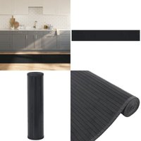 Vidaxl - Teppich Rechteckig Schwarz 80x1000 cm Bambus - Bambus Teppich - Wohnzimmer Teppich - Flur Teppich - Rechteckiger Teppich - Schwarzer Teppich von VIDAXL