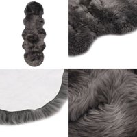 Vidaxl - Teppich Schafspelz 60x180 cm Hellgrau - Flauschiger Teppich - Wohnzimmerteppich - Shaggy Teppich - Wolldecke - Echtpelzteppich - Home & von VIDAXL