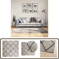 Vidaxl - Teppich Shaggy Hochflor Modern Beige und Anthrazit 160x160 cm - Shaggy Teppich - Hochflor Teppich - Wohnzimmer Teppich - Schlafzimmers Vidaxl - Teppich Shaggy Hochflor Modern Beige und Anthrazit 160x160 cm - Shaggy Teppich - Hochflor Teppich - Wohnzimmer Teppich - Schlafzimmers von VIDAXL