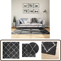 Vidaxl - Teppich Shaggy Hochflor Modern Schwarz und Creme 160x160 cm - Shaggy Teppich - Hochflor Teppich - Wohnzimmer Teppich - Schlafzimmer Teppich Vidaxl - Teppich Shaggy Hochflor Modern Schwarz und Creme 160x160 cm - Shaggy Teppich - Hochflor Teppich - Wohnzimmer Teppich - Schlafzimmer Teppich von VIDAXL