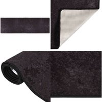 Vidaxl - Teppich Waschbar 80x300 cm Anthrazit Rutschfest - Samt Teppich - Wohnzimmer Teppich - Flur Teppich - Anthrazit Teppich - Digitaldruck Vidaxl - Teppich Waschbar 80x300 cm Anthrazit Rutschfest - Samt Teppich - Wohnzimmer Teppich - Flur Teppich - Anthrazit Teppich - Digitaldruck von VIDAXL
