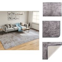 Vidaxl - Teppich Waschbar Grau 400x300 cm Rutschfest - Samt Teppich - Grau - Wohnraumteppich - Flurmatte - Schlafzimmerteppich von VIDAXL