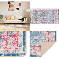 Teppich Waschbar Mehrfarbig 80x150 cm Rutschfest - Samt Teppich - Wohnzimmerteppich - Flurmatte - Multifarben Teppich - Digitaldruck Teppich - Home & von VIDAXL