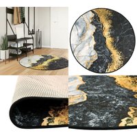 Teppich Waschbar Mehrfarbig ø 120 cm Rutschfest - Samt Teppich - Wohnraumteppich - Multifarben Teppich - Rund Teppich - Fußmatte - Home & Living von VIDAXL
