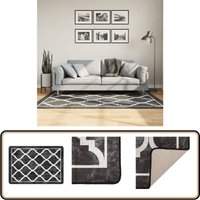 Vidaxl - Teppich Waschbar Schwarz und Weiß 120x180 cm Rutschfest - Samt Teppich - Wohnteppich - Flurmatte - Schlafzimmerteppich - Badezimmerteppich Vidaxl - Teppich Waschbar Schwarz und Weiß 120x180 cm Rutschfest - Samt Teppich - Wohnteppich - Flurmatte - Schlafzimmerteppich - Badezimmerteppich von VIDAXL
