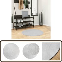 Vidaxl - Teppich huarte Kurzflor Weich und Waschbar Grau ø 80 cm - Weichheit - Flauschig - Kurzflor - Rutschfest - Maschinenwäsche von VIDAXL