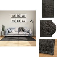 Vidaxl - Teppich istan Hochflor Glänzend Anthrazit 120x170 cm - Weicher Teppich - Hochflor - Anthrazit - Polyester - Rutschfest Vidaxl - Teppich istan Hochflor Glänzend Anthrazit 120x170 cm - Weicher Teppich - Hochflor - Anthrazit - Polyester - Rutschfest von VIDAXL