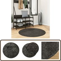 Vidaxl - Teppich istan Hochflor Glänzend Anthrazit ø 100 cm - Weicher Teppich - Hochflor - Anthrazit - Polyester - Rutschfest Vidaxl - Teppich istan Hochflor Glänzend Anthrazit ø 100 cm - Weicher Teppich - Hochflor - Anthrazit - Polyester - Rutschfest von VIDAXL