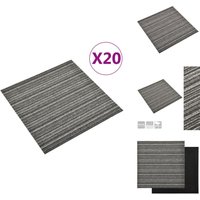 Vidaxl - Teppichfliesen 20 Stk. 5 m² 50x50 cm Gestreift Anthrazit - Teppichfliesen - PVC-Boden - Anthrazit - Gestreiftes Muster - Wohnbereich von VIDAXL