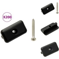 Terrassenclips mit Schrauben 200 Stk. Kunststoff Edelstahl 304 - Terrassenclips - Terrasse Befestigen - Holzterrasse - Verbund Terrasse - Gartenmöbel von VIDAXL