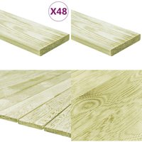 Terrassendielen 48 Stk. 5,76 m² 1m Imprägniertes Kiefernholz - Kiefern Terrasse - Holzteile - Gartenmöbel - Outdoor Dekoration - Terrassendielen von VIDAXL