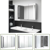 Vidaxl - The Living Store LED-Spiegelschrank fürs Bad Betongrau 89x14x62 cm - LED-Spiegelschrank - Badezimmermöbel - Betonlook - Spiegelschrank Mit von VIDAXL