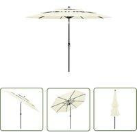 The Living Store Sonnenschirm mit Aluminium-Mast 3-lagig Sandfarbe 3 m - Sonnenschirm - Gartenschirm - Strandschirm - Polyester Sonnenschirm von VIDAXL