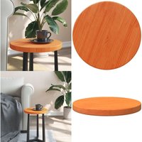Tischplatte Rund Wachsbraun Ø30x2,5 cm Massivholz Kiefer - Holztischplatte - Kiefernholztischplatte - Runde Tischplatte - Tischplatte Massiv von VIDAXL