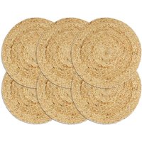 Vidaxl - Tischsets 6 Stk. Natur 38 cm Rund Jute Braun von BONNEVIE