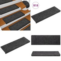 Vidaxl - Treppenmatten 15 Stk. Nadelvlies 65x21x4 cm Grau - Treppenmatten - Stufenmatten - Treppenläufer - Anti-Rutsch Matte - Nadelvlies - Home & von VIDAXL