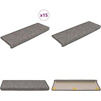 Vidaxl - Treppenmatten Selbstklebend Sisal 15Stk. 65x21x4cm Grau & Beige - Treppenmatten - Teppiche Für Treppen - Stufenmatten - Sisal Look von VIDAXL