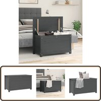 Truhe Grau 80x40x45,5 cm Massivholz Kiefer - Aufbewahrungsbauchstelle - Holzkiste - Speicherlösung - Sideboard - Kommode von VIDAXL
