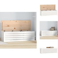 Truhe Weiß 109x36,5x33 cm Massivholz Kiefer - Aufbewahrungsbox - Truhe - Holzkiste - Kiefernholz Möbel - Speicherlösung von VIDAXL