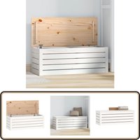 Truhe Weiß 89x36,5x33 cm Massivholz Kiefer - Aufbewahrungsbox - Truhe - Kiefernholz Möbel - Holzkiste - Speicherlösung von VIDAXL