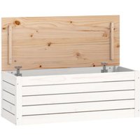 Vidaxl - Truhe Weiß 89x36,5x33 cm Massivholz Kiefer von VIDAXL