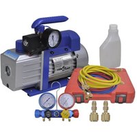 Vakuumpumpe Einstufig mit 4-Wege-Verteiler-Manometer Set - Vidaxl Vakuumpumpe Einstufig mit 4-Wege-Verteiler-Manometer Set - Vidaxl von VIDAXL