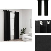 Verdunkelungsvorhänge Leinenoptik 2 Stk. Anthrazit 140x225 cm - Verdunkelungsvorhänge - Leinenlook - Wohnraumgestaltung - Vorhänge Anthrazit - Gardine von VIDAXL